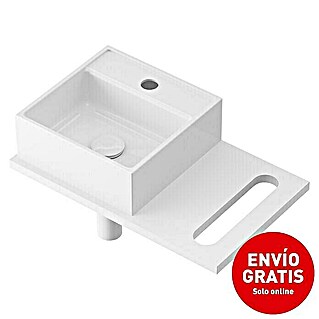 Lavabo pequeño con encimera y sifón Libera Space (An x L: 45 x 30 cm, Blanco)