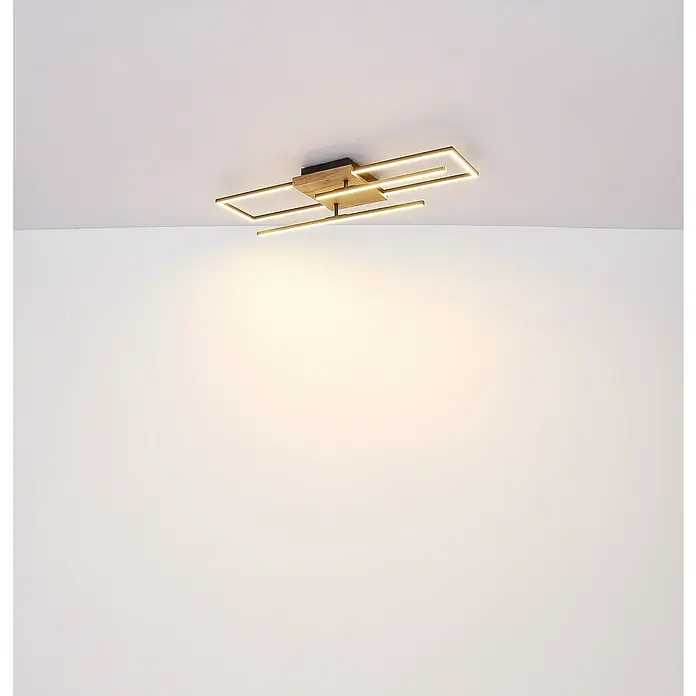 Globo LED-Deckenleuchte KENDRA - 18 W, L x B x H: 60 x 15 x 10 cm, Schwarz-matt, Warmweiß - Elegante Deckenleuchte mit geometrischem Design, die warmes Licht in den Raum wirft und eine moderne Atmosphäre schafft.
