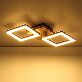 Globo LED-Deckenleuchte KERRY (18 W, L x B x H: 46 x 22,5 x 7 cm, Schwarz-matt, Warmweiß)
