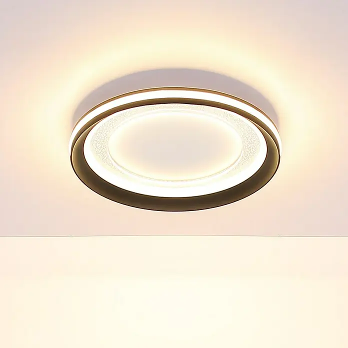 Globo LED-Deckenleuchte rund CLARINO - 18 W, Ø x H: 30 x 5,5 cm, Weiß, Warmweiß - Moderne Deckenleuchte in Ringform mit warmem Licht, ideal für stilvolle Innenräume. Das schlichte Design sorgt für angenehme Beleuchtung.