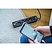 Brennenstuhl Stekkerdoos Ecolor met USB (4 voudig, Zwart, Kabellengte: 1,5 m, Met schakelaar) | BAUHAUS