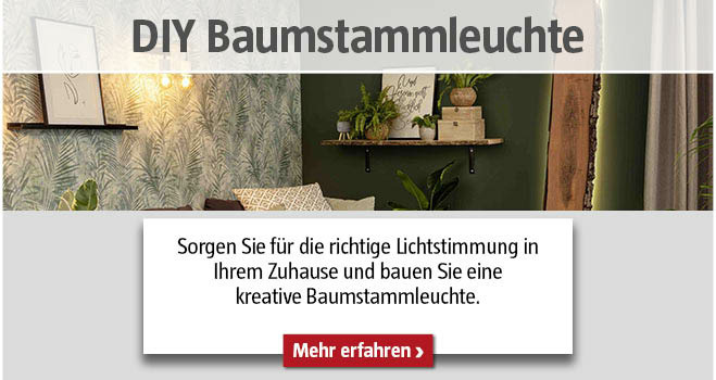 DIY Baumstammleuchte
