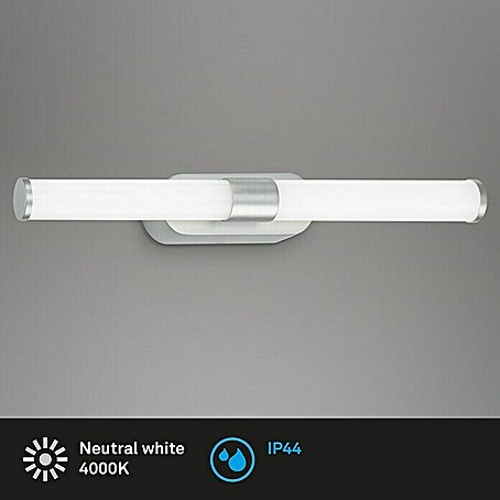 Briloner LED-Spiegelleuchte RUNT (7 W, L x B x H: 40 x 4,5 x 6,5 cm, Chrom-matt, Neutralweiß)