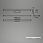 Briloner LED-Spiegelleuchte RUNT (9 W, L x B x H: 60 x 4,5 x 6,5 cm, Chrom-matt, Neutralweiß) | BAUHAUS