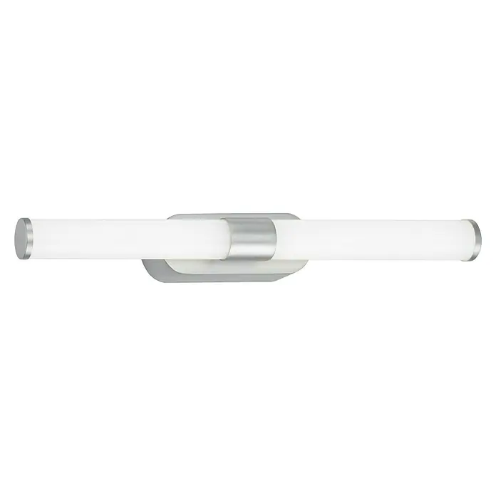 Briloner LED-Spiegelleuchte RUNT - 7 W, L x B x H: 40 x 4,5 x 6,5 cm, Chrom-matt, Neutralweiß - Eine moderne, zweiflammige Badezimmerleuchte mit einem schlanken, silbernen Finish. Ideal für stilvolle Badezimmer.