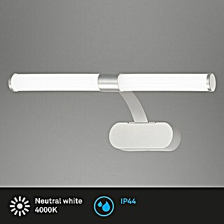 Briloner LED-Spiegelleuchte RUNT (6 W, L x B x H: 40 x 10 x 16,5 cm, Chrom-matt, Neutralweiß)
