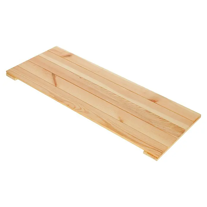 Regalux Regalsystem Heavy Regalboden - L x B: 120 x 46,8 cm, Holz - Hier ist ein Regalbrett aus hellem Holz. Das Regalbrett besteht aus mehreren schmalen Brettern und hat eine natürliche Holzmaserung.