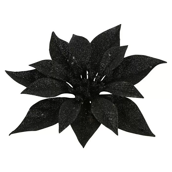 Dekoblüten Christrose - Durchmesser: 18 cm, Kunststoff, Schwarz, Weihnachtsstern - Diagonale Ansicht