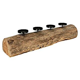 Adventskranz Baumstamm (Braun, Holz)