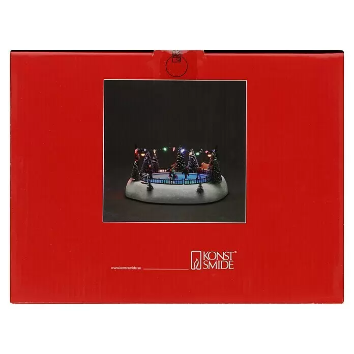 Konstsmide LED-Szenerie Eisbahn - L x B x H: 26,5 x 20 x 13 cm, Mehrfarbig, Batteriebetrieben, LED - Draufsicht