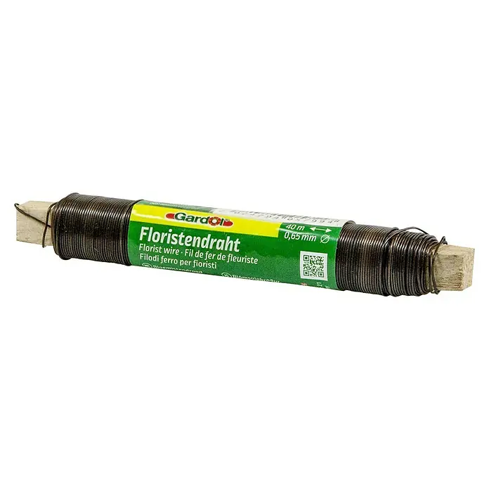 Gardol Gartendraht - Anthrazit, Geglüht, 40 m, 0,65 mm - Aufgewickelter, brauner Blumendraht von Gardol mit 40m Länge und 0,65mm Dicke.