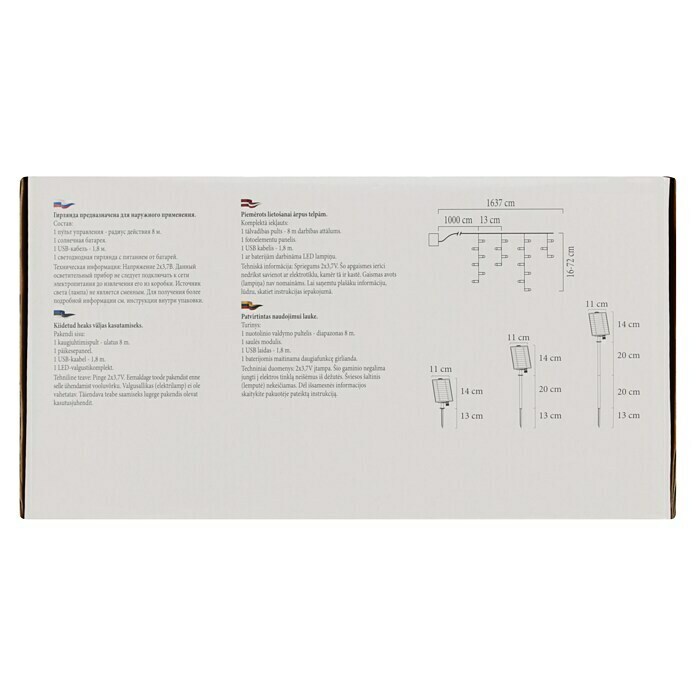 Konstsmide LED-Lichtervorhang (Außen, 6,37 m, Bernstein, 200 Stk., Akkubetrieben) | BAUHAUS