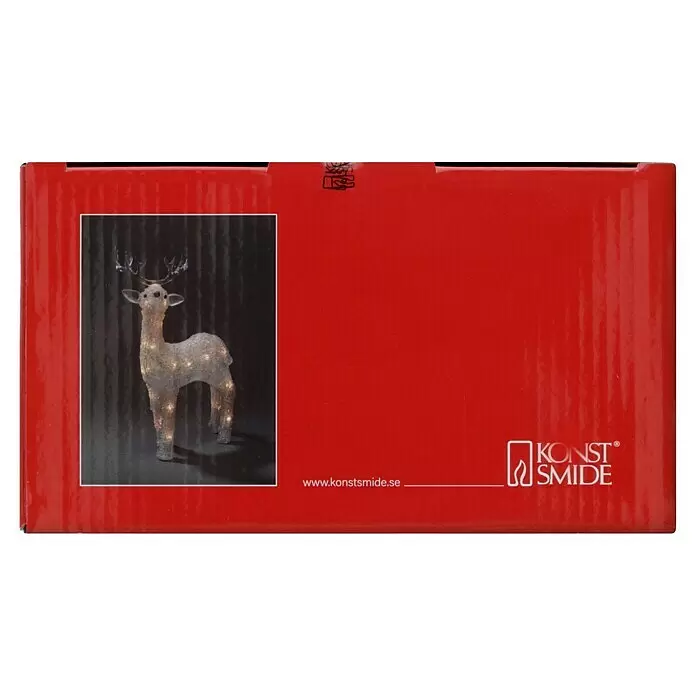 Konstsmide LED-Weihnachtsdekofigur LED Acryl19 x 14 x 31,5 cm, Farblos, Batteriebetrieben, LED, Rentier