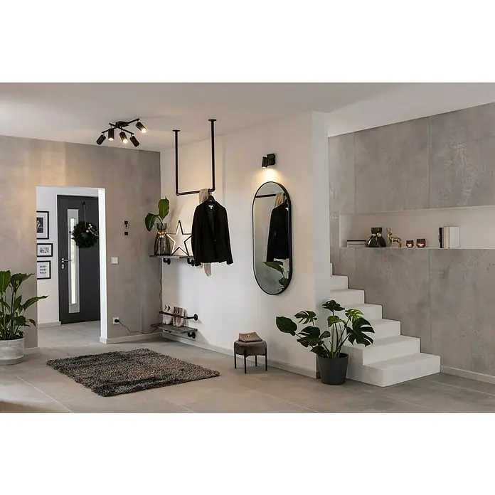 Ecopots Amsterdam Pflanztopf - Außenmaß (Ø x H): 50,5 x 43,5 cm, Kunststoff, Dunkelgrau - Elegantes Interieur mit Kleiderstange, Spiegel und stilvollen Deko-Elementen, die ein modernes und einladendes Ambiente schaffen.