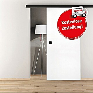 Diamond Doors Black Edition Schiebetür-Komplettset Black Edge Wood (935 x 2 058 mm, Weiß/Schwarz, Mittellage: Wabe)