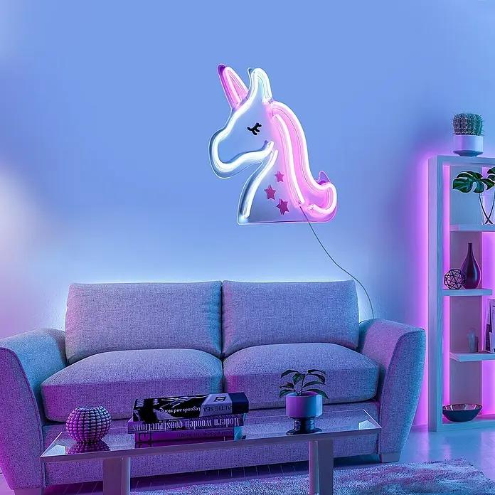Just Light LED-Dekoleuchte Neon Unicorn - Neon Unicorn, L x B x H: 8,5 x 29,5 x 24 cm, Netzbetrieben - Das Neon-Einhorn-Licht erhellt jeden Raum. Dieses LED-Einhorn ist ein süßes Dekor für Ihr Zuhause mit weichen Farben.