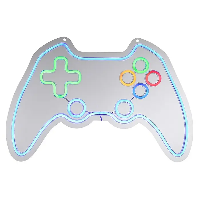 Just Light LED-Dekoleuchte Neon Gamer - Neon Gamer, L x B x H: 8,5 x 29,5 x 24 cm, Netzbetrieben - Neon-Gamepad-Leuchte. Stilvolle Neonleuchte in Form eines Gamepads, ideal für Gaming-Zimmer oder als dekoratives Element.