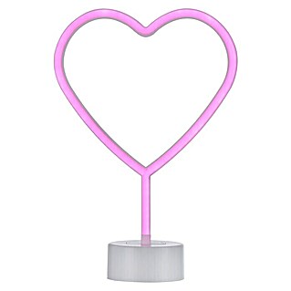 Just Light Lámpara LED decorativa de mesa Corazón (Multicolor, L x An x Al: 8,5 x 20 x 30 cm)