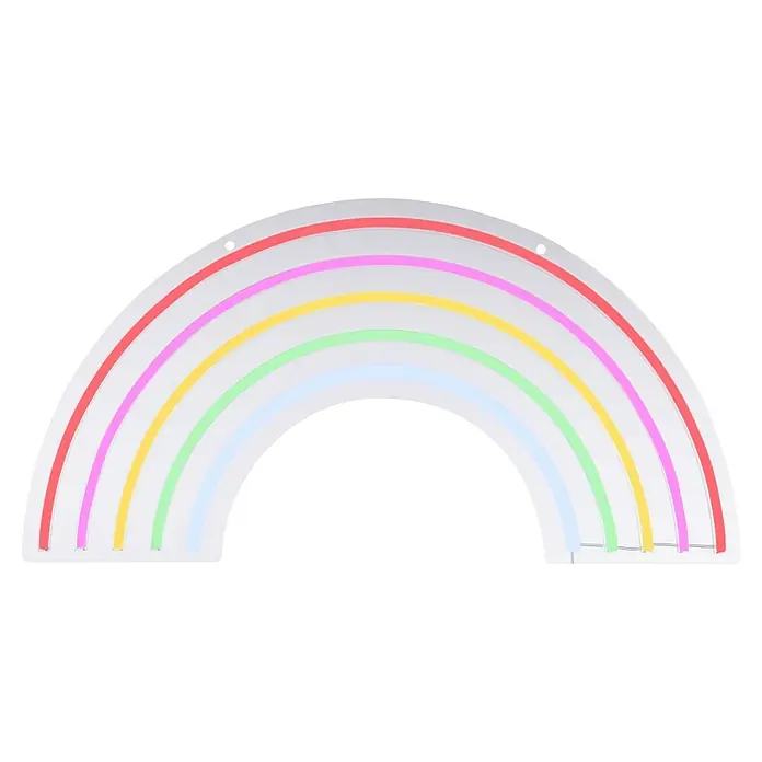 Just Light LED-Dekoleuchte Neon Rainbow - Neon Rainbow, L x B x H: 8,5 x 29,5 x 24 cm, Netzbetrieben - Farbenfrohe LED-Regenbogenlampe für Kinderzimmer. Ein leuchtender und dekorativer Regenbogen mit sanften Farben, ideal zur Raumaufhellung und als Nachtlicht.