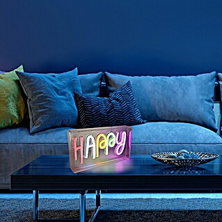 Just Light Led-decoratielamp Happy NEON (l x b x h: 8,5 x 29,5 x 24 cm, Op netstroom)