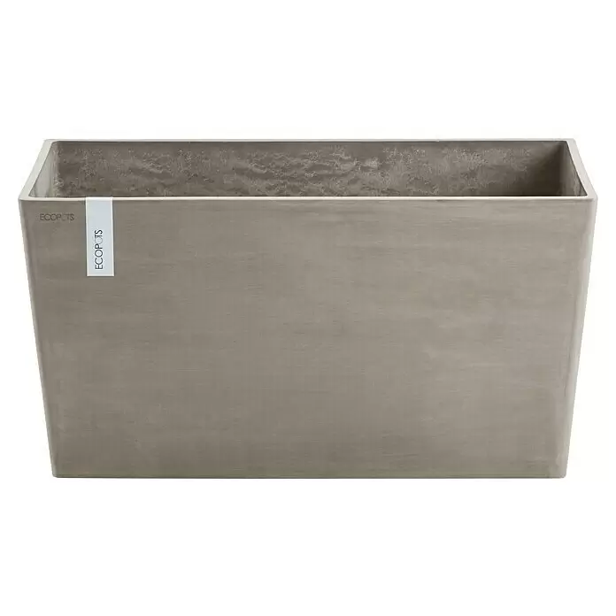 Ecopots Pflanzkasten Paris - Außenmaß (L x B x H): 80,3 x 38 x 40,5 cm, Kunststoff, Braungrau - Rechteckiger grauer ECOPOTS Pflanzkübel in Betonoptik.