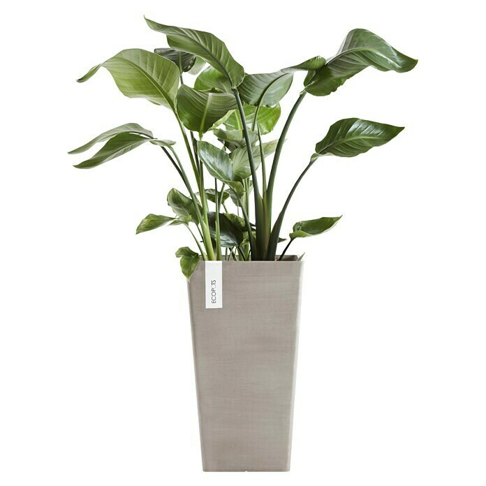 Ecopots Rotterdam Pflanzsäule eckig (Außenmaß (L x B x H): 31 x 31 x 56 cm, Kunststoff, Braungrau) | BAUHAUS