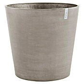 Ecopots Amsterdam Pflanzkübel rund Wheels (Außenmaß (Ø x H): 60 x 56 cm, Kunststoff, Braungrau, Ausstattung Pflanzgefäß: Rollen) | BAUHAUS