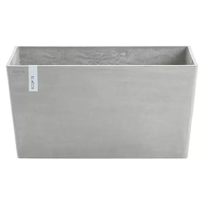 Ecopots Pflanzkasten ParisAußenmaß (L x B x H): 80 x 38 x 40 cm, Kunststoff, Weißgrau