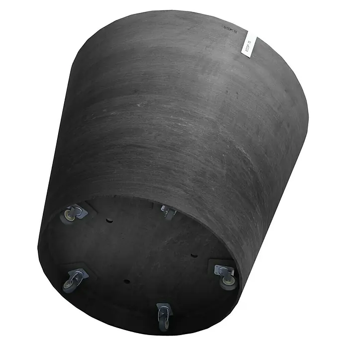 Ecopots Amsterdam Pflanzkübel rund Wheels - Außenmaß (Ø x H): 100,2 x 88,7 cm, Kunststoff, Dunkelgrau, Ausstattung Pflanzgefäß: Rollen - Schwarzer Pflanzkübel mit Rollen für einfache Bewegung und modernem Stil. Ideal für Pflanzenliebhaber, die Flexibilität schätzen.
