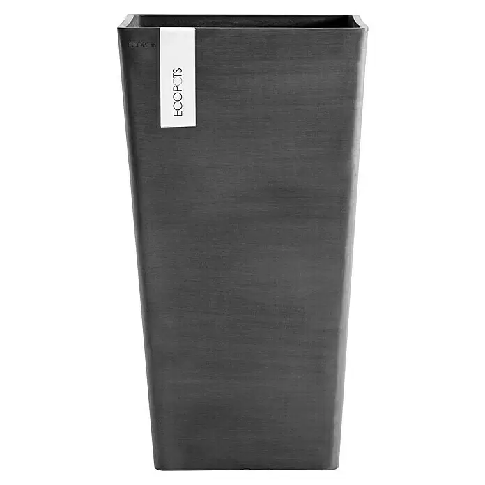 Ecopots Rotterdam Pflanzsäule eckigAußenmaß (L x B x H): 31 x 31 x 56 cm, Kunststoff, Dunkelgrau