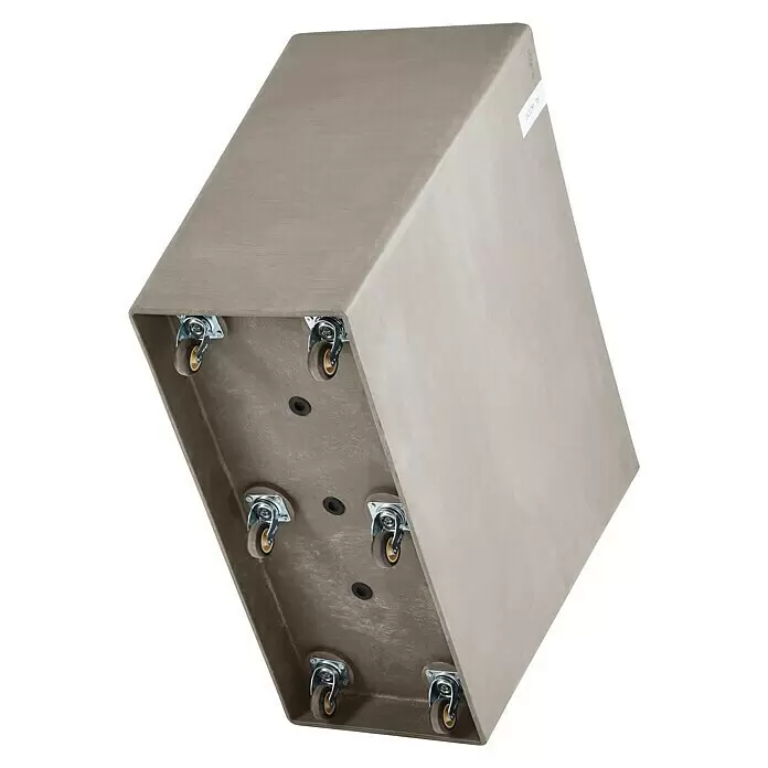 Ecopots Pflanzkasten Paris - Außenmaß (L x B x H): 85,2 x 39,5 x 65,8 cm, Kunststoff, Braungrau, Ausstattung Pflanzgefäß: Rollen - Rechteckiger taupefarbener Pflanzkübel mit Rollen für leichte Mobilität.