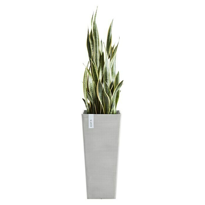 Ecopots Rotterdam Pflanzsäule eckig (Außenmaß (L x B x H): 32 x 32 x 70 cm, Kunststoff, Weiß, Grau) | BAUHAUS