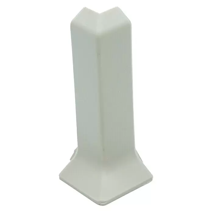 Döllken Außenecke 60 - Eiche, 1 Stk., Passend für: Sockelleiste 60 - Hellgraues, L-förmiges PVC-Außenwinkelstück für Kabelkanäle, mit breiter Basis.
