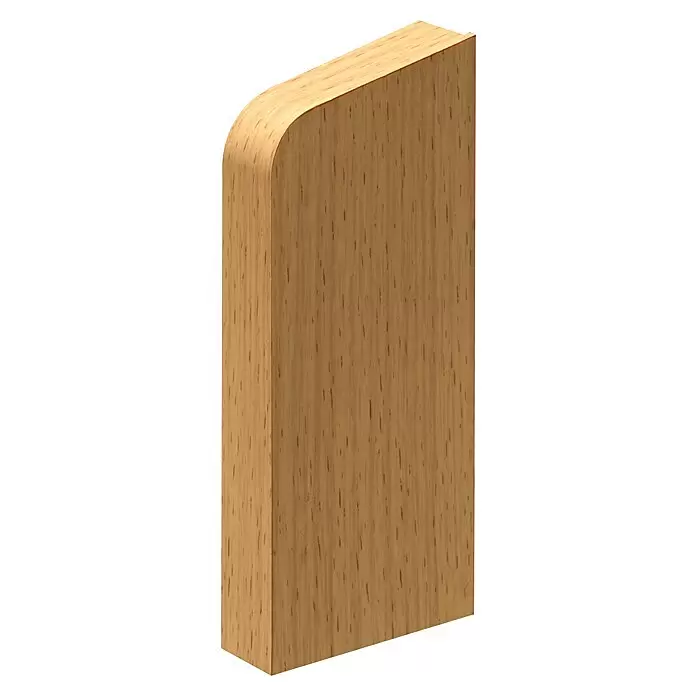Döllken Endkappe - Buche Hell, Rechts, Passend für: Döllken Abdeckleiste - Hellbraune Holzleiste mit abgerundeter Kante und natürlicher Maserung.