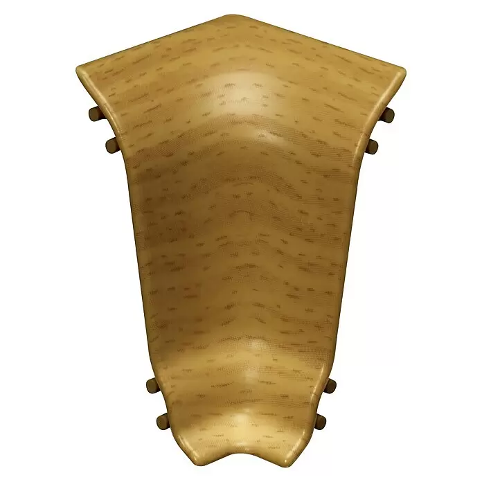 Döllken Innenecke Classic 50 - Buche Gelb, 1 Stk. - Gekrümmte hellbraune Holzmaserung Schutzleiste mit Seitenbefestigungen.