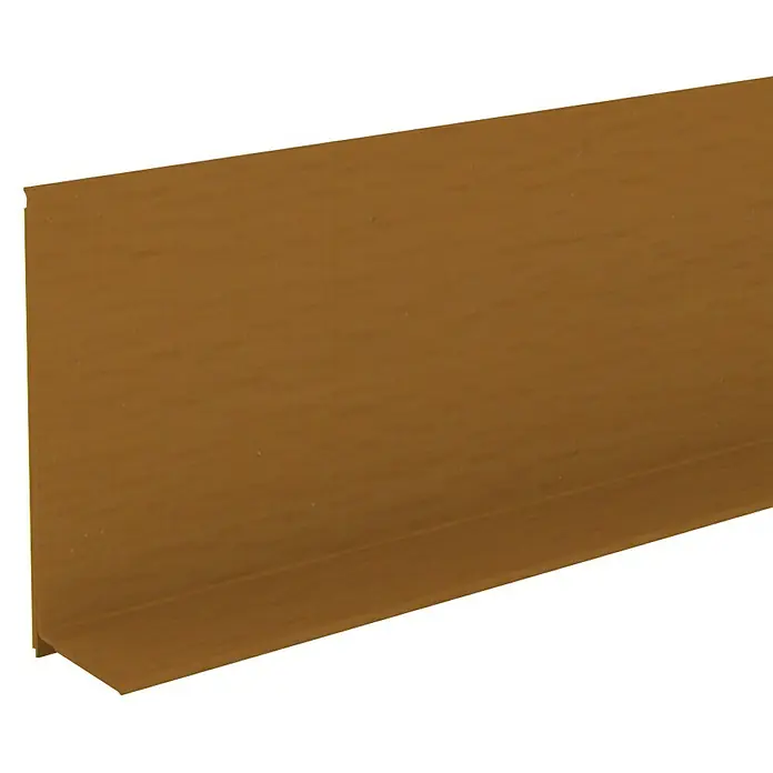 Döllken Sockelleiste SK - 10 m x 15 mm x 50 mm, Buche - Nahaufnahme einer braunen Sockelleiste aus Holz, die eine warme und einladende Note für jeden Raum bietet.