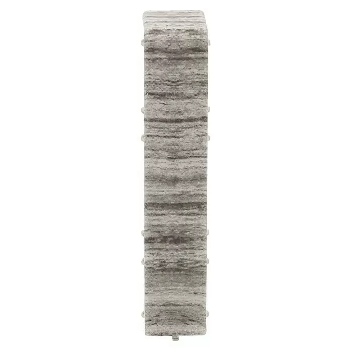 Döllken Übergangskappe Cubica SLK 60 - Driftwood Oakgrey, 2 Stk. - Strukturierte Rolle weiß-grauer Papierhandtücher mit horizontalen Streifen.
