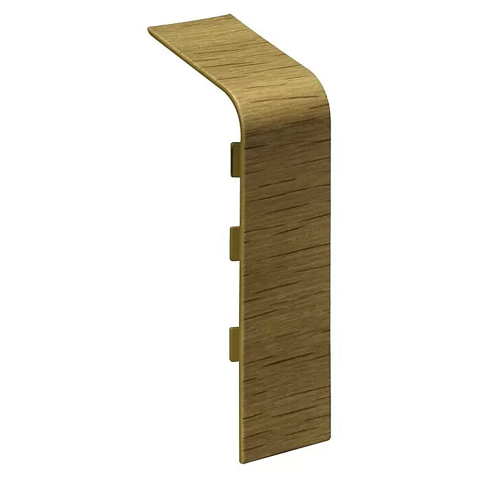 Döllken Übergangskappe - Eiche, 1 Stk., Passend für: Döllken Abdeckleiste - Holzstrukturierte L-Profilleiste mit gebogener Oberseite und drei Montageclips, hellbraun.