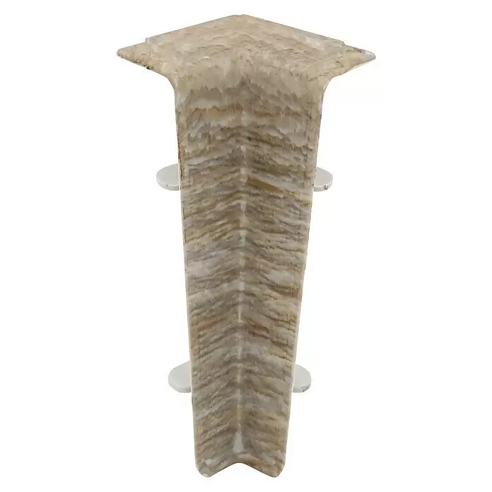 Döllken Innenecke Cubica 60 SLK - Kiefer, 2 Stk. - T-förmiger Sockel aus hellem, marmoriertem Beigestein.