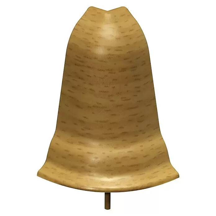 Döllken Außenecke Classic 50 - Buche Gelb, 1 Stk., Passend für: Kabelkanal-Sockelleiste Classic 50 - Hellbraunes, glockenförmiges Objekt mit texturierter Oberfläche und kleinem Stiel.