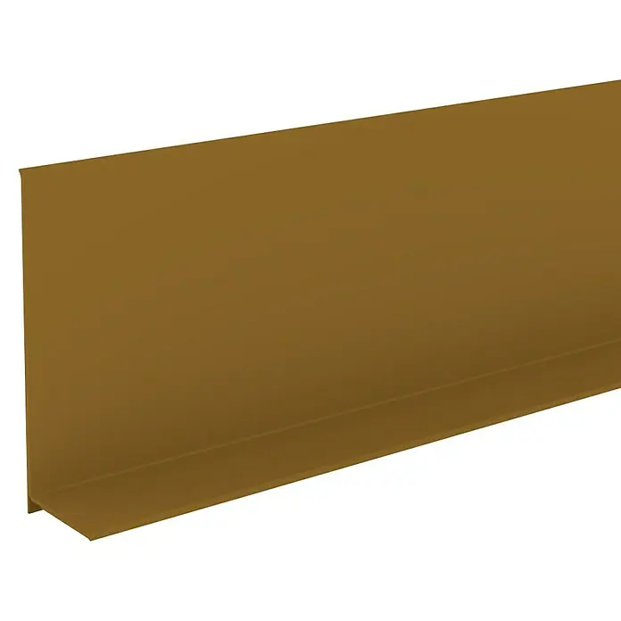 Döllken Sockelleiste SK - 5 m x 15 mm x 50 mm, Braun - Nahaufnahme eines braunen Wandabschlusses.