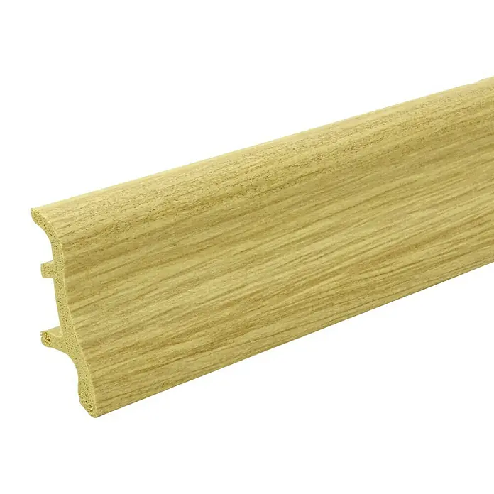 Döllken Sockelleiste Classic 50 - 250 cm x 22 mm x 50 mm, Eiche Hell - Holzfarbene Sockelleiste mit dekorativem Profil. Ideal für einen stilvollen Übergang zwischen Wand und Boden.