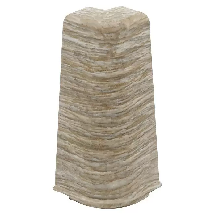 Döllken Außenecke Cubica SLK 60 - Kiefer, 1 Stk. - Hellbeiger Mineralwolle-Dämmblock mit geschichteter Textur und trapezförmiger Form.
