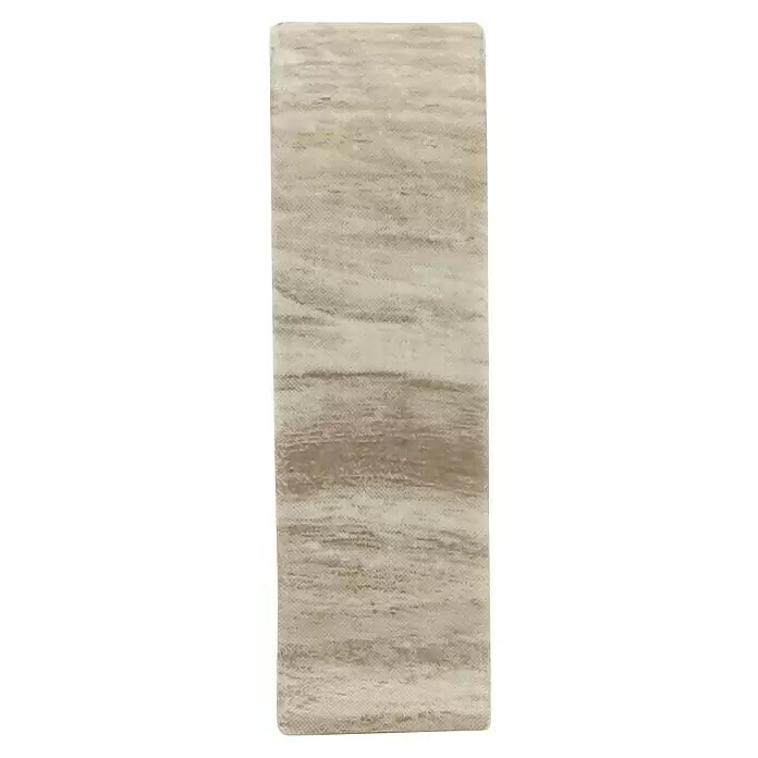 Döllken Übergangskappe Classic 50 - Essencial, 2 Stk., Passend für: Kabelkanal-Sockelleiste Classic 50 - Rechteckige hellbeige strukturierte Oberfläche mit feiner horizontaler Streifung.