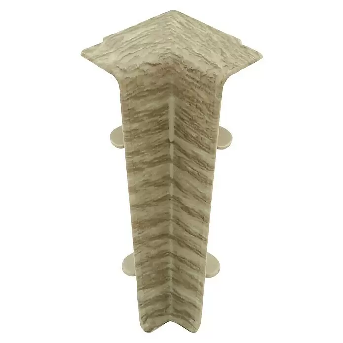 Döllken Innenecke Cubica 60 SLK - Wasabi Eiche, 2 Stk. - Hellbeiges Eckprofil mit Marmorierung und seitlichen Laschen.