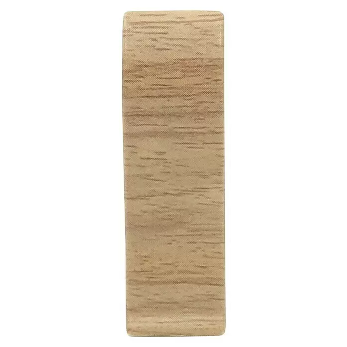 Döllken Übergangskappe Classic 50 - Eiche Rustikal, 2 Stk., Passend für: Kabelkanal-Sockelleiste Classic 50 - Hellbeiges Holzmaserungsmuster mit feiner Textur.