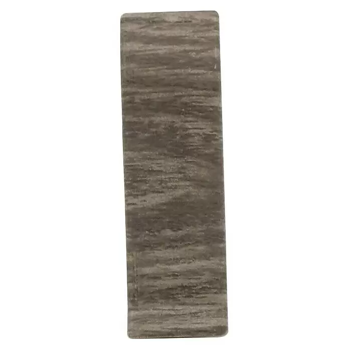Döllken Übergangskappe Classic 50 - Tamari, 2 Stk., Passend für: Kabelkanal-Sockelleiste Classic 50 - Rechteckige grau-braune Platte mit abgerundeten Ecken und horizontalen Maserungen, die Holz oder Stein ähneln.