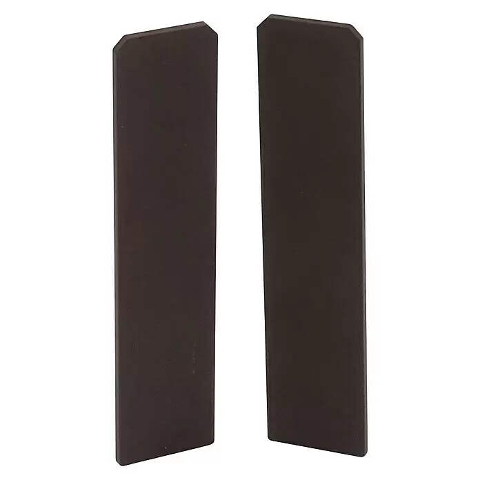 Döllken Endkappe Cubica 60 SB - Blassbraun, 2 Stk. - Zwei dunkelbraune rechteckige Platten mit abgeschrägten Oberkanten.