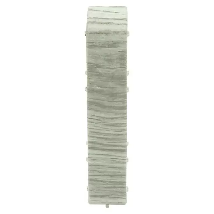 Döllken Übergangskappe Cubica SLK 60 - Eiche Silver, 2 Stk. - Hellgrauer rechteckiger Block in Marmoroptik mit kleinen Verbindungsstiften.