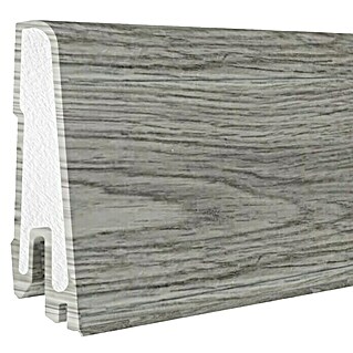 Döllken Sockelleiste USL 60 Clip (250 cm x 17 mm x 60 mm, Kunststoff, Smoky Oak Pewter)